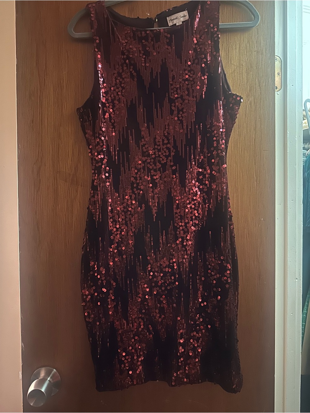 Emerald Sundae Burgundy Sequin Mini Dress